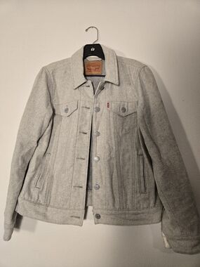 Levi's Men's Light Gray Wool-Blend Trucker Jacket